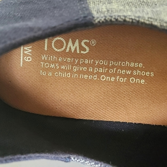 TOMS Sneakers Two toned Denim blue/Navy size 9 - Picture 5 of 8